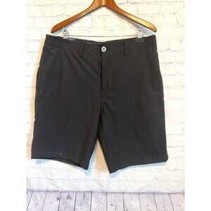 New BKE Hybrid Athletic Fit Shorts Mens 34 Black Stretch Golf Flat Front 10”